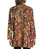 Calessa Knit Burnout Tie-Dye Camel Multi Print Wrist Sleeve Open-Front Cardigan, Color:Camel Multi - Image 2
