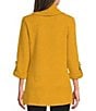 Calessa Knit Cowl Neck 3/4 Roll-Tab Sleeve Tunic - Image 2