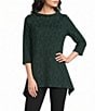 Calessa Knit Cowl Neck 3/4 Sleeve Tunic - Image 1