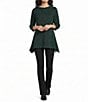 Calessa Knit Cowl Neck 3/4 Sleeve Tunic - Image 3