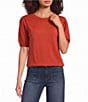 Calessa Knit Crew Neck Short Sleeve Top - Image 1