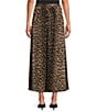 Calessa Knit Leopard Print Pull-On A-Line Midi Skirt - Image 2