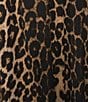 Calessa Knit Leopard Print Pull-On A-Line Midi Skirt - Image 4