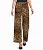Calessa Knit Leopard Straight Leg Pull-On Pants - Image 1