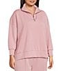 Calessa Knit Modal Zip Funnel Neck Long Sleeve Tunic - Image 1