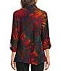 Calessa Knit Multi Color Cowl Neck Elbow Length Roll-Tab Tunic - Image 2