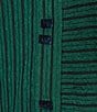 Calessa Knit Stripe Band Collar 3/4 Sleeve Button Detail Pullover Tunic - Image 3