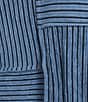 Calessa Knit Stripe Scoop Neck Short Sleeve Asymmetric Top - Image 4