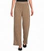 Calessa Knit Stripe Wide Leg Pull-On Ankle Coordianting Pants - Image 1