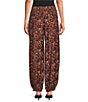 Calessa Leaf Print Coordinating Harem Ankle Pants - Image 2