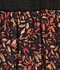 Calessa Leaf Print Embroidered Square Neck Elbow Sleeve Coordinating Tunic - Image 4