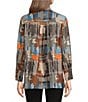 Calessa Patchwork Check Point Collar Long Sleeve Tunic, Color:Sand Multi - Image 4