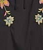 Calessa Patchwork Embroidered Split V-Neck 3/4 Sleeve Tunic, Color:Black Multi - Image 5