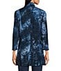 Calessa Petite Size Burnout Knit Open-Front Cardigan, Color:Blue Multi - Image 2