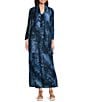 Calessa Petite Size Burnout Knit Open-Front Cardigan, Color:Blue Multi - Image 4