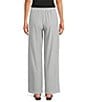 Calessa Petite Size Coordinating Textured Knit Wide Leg Pull-On Pants - Image 2