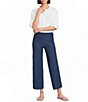 Calessa Petite Size Denim Wide Leg Cropped Pull-On Pant - Image 3