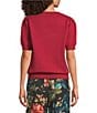 Calessa Petite Size Knit Crew Neck Short Sleeve Sweater - Image 2