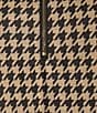 Calessa Petite Size Knit Houndstooth Quarter Zip Mock Neck 3/4 Roll-Tab Sleeve Top - Image 4