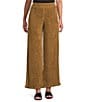 Calessa Petite Size Knit Stripe Comfort Pull-On Pants - Image 1