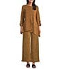 Calessa Petite Size Knit Stripe Comfort Pull-On Pants - Image 3