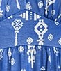 Calessa Petite Size Mesh Knit Printed V-Neck Short Sleeve Maxi Dress, Color:Blue/White - Image 3
