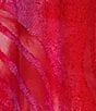 Color:Red Multi - Image 4 - Petite Size Round Neck Long Sleeve Asymmetric Hem Burnout Tie Dye Blouse