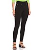 Calessa Petite Size Stretch Ponte High Rise Ankle Length Pants, Color:Black - Image 1