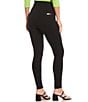 Calessa Petite Size Stretch Ponte High Rise Ankle Length Pants, Color:Black - Image 2