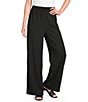 Calessa Petite Size Textured Knit Wide Leg Pull-On Pants - Image 1