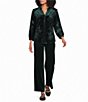 Calessa Petite Size Velvet Wide Leg Pull-On Pants - Image 3
