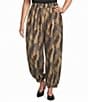 Calessa Plus Size Animal Print Coordinating Harem Ankle Pants - Image 1