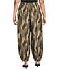 Calessa Plus Size Animal Print Coordinating Harem Ankle Pants - Image 2