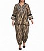 Calessa Plus Size Animal Print Coordinating Harem Ankle Pants - Image 3