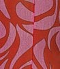 Color:Red/Pink - Image 4 - Plus Size Animal Swirl Print Knit Mesh Shawl Neck Wrist Length Sleeve Cardigan