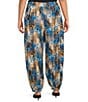 Calessa Plus Size Animal Te Dye Print Rayon Harem Ankle Coordinating Pants - Image 2