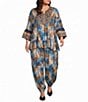 Calessa Plus Size Animal Te Dye Print Rayon Harem Ankle Coordinating Pants - Image 3