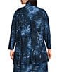 Calessa Plus Size Burnout Knit Open-Front Cardigan, Color:Blue Multi - Image 2