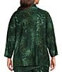 Calessa Plus Size Coordinating Jacquard Knit Draped Neck Long Sleeve Open Front Cardigan - Image 2