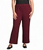 Calessa Plus Size Coordinating Knit Check Straight Leg Crop Pants - Image 1