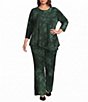 Calessa Plus Size Coordinating Knit Straight Leg Pull-On Crop Pants - Image 3