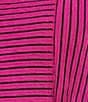 Calessa Plus Size Coordinating Textured Knit Stripe Round Neck Short Sleeve Asymmetric Tunic - Image 4