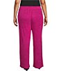Calessa Plus Size Coordinating Textured Knit Stripe Straight Leg Pull-On Pants - Image 2