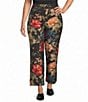 Calessa Plus Size Coordinating Woven Floral Wide Leg Cropped Pants - Image 1