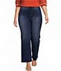 Calessa Plus Size Demin Wide Leg Pull-On Pants - Image 1