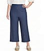 Calessa Plus Size Denim Wide Leg Cropped Pull-On Pant - Image 1