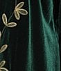 Calessa Plus Size Embroidered Long Sleeve Open-Front Velvet Cardigan, Color:Emerald Multi - Image 4