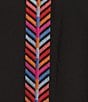 Calessa Plus Size Embroidered Patchwork Ruffle Split V-Neck 3/4 Sleeve Tunic, Color:Black Multi - Image 4