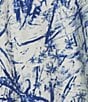 Calessa Plus Size Embroidered Printed Ruffled Split V-Neck Elbow Length Sleeve Tunic, Color:Blue/White - Image 4