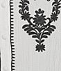 Calessa Plus Size Embroidered Ruffle Split V-Neck 3/4 Sleeve Button Front Tunic - Image 4